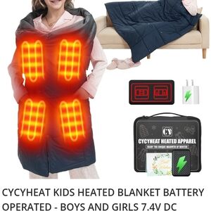 CYCYHEAT Kids Heated Blanket Battery Operated